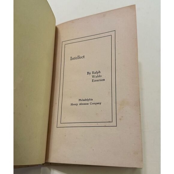 INTELLECT EMERSON by Ralph Waldo Emerson - 1896 Copyright Hardcover - Picture 5 of 7